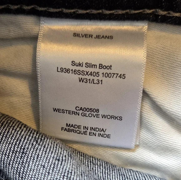 Silver Jeans Suki Curvy Fit Mid Rise Slim Boot Jeans 31x31 NWT - Picture 11 of 11